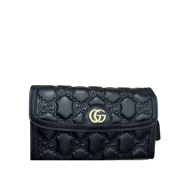 GUCCI GG MATELASSÉ WALLET BLACK 23CM