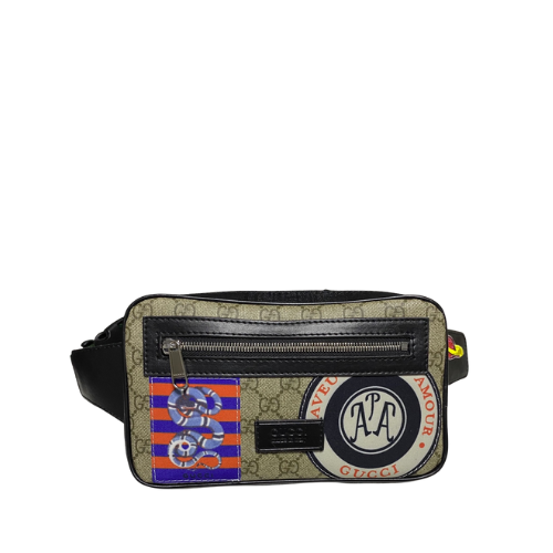 GUCCI GG BROWN NIGHT COURRIER BELT BAG 24CM
