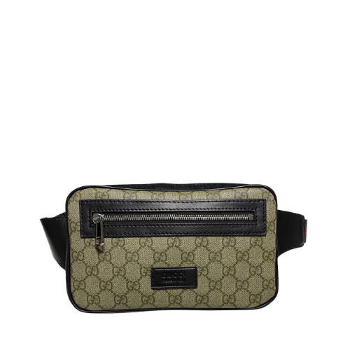 GUCCI LEATHER BELT BAG BROWN MONOGRAM 24CM 474293