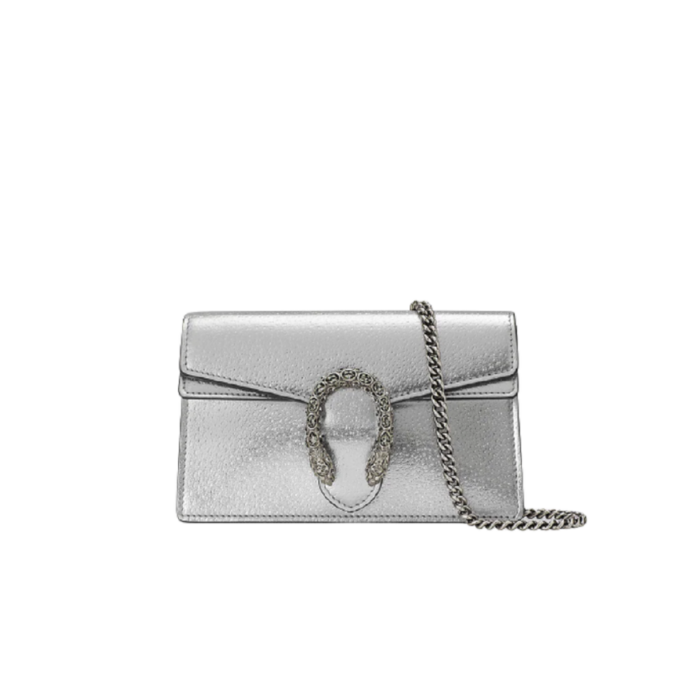GUCCI WOMEN'S DIONYSUS SUPER MINI CROSSBODY BAG SILVER 16CM 476432 1TRBN 8173