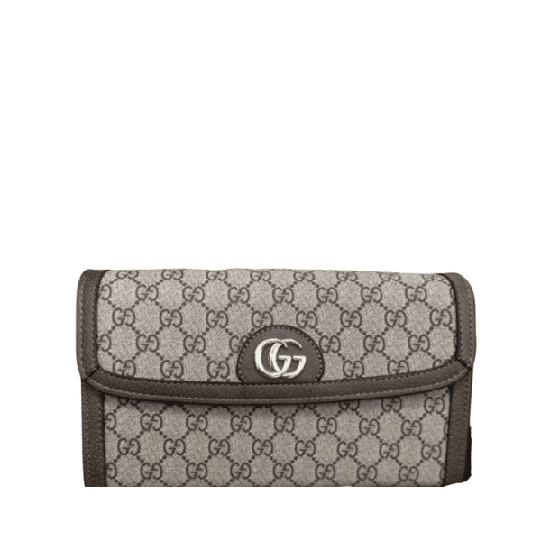 GUCCI OPHIDIA GG CARD CASE HOLDER BROWN 23CM