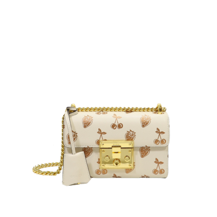 GUCCI VALENTINE'S DAY PADLOCK BAG SMALL WHITE 20CM 409487 1T5ZA 9181