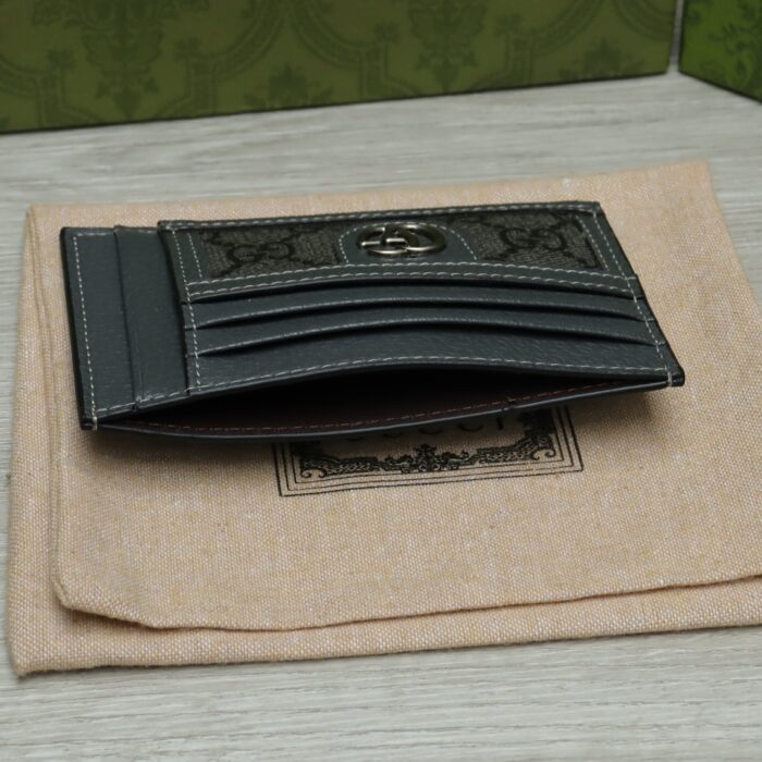 Alternative view of GUCCI OPHIDIA CARD CASEGREY AND BLACK 11CM 732018 UULBN 1244