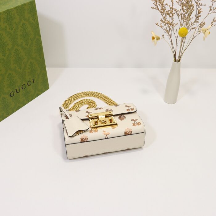 Alternative view of GUCCI VALENTINE'S DAY PADLOCK BAG SMALL WHITE 20CM 409487 1T5ZA 9181