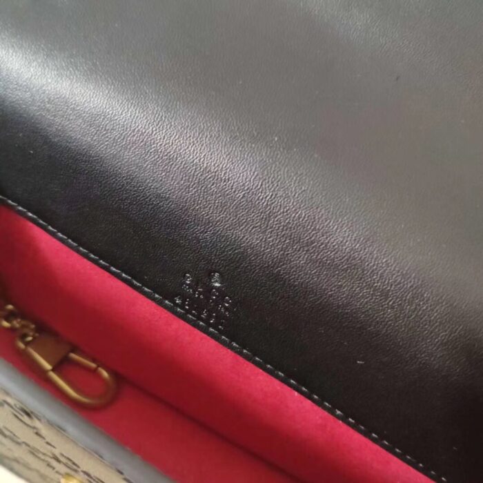Alternative view of GUCCI GUCCISSIMA LEATHER MINI CHERRY CHAIN SHOULDER BAG BLACK 20CM