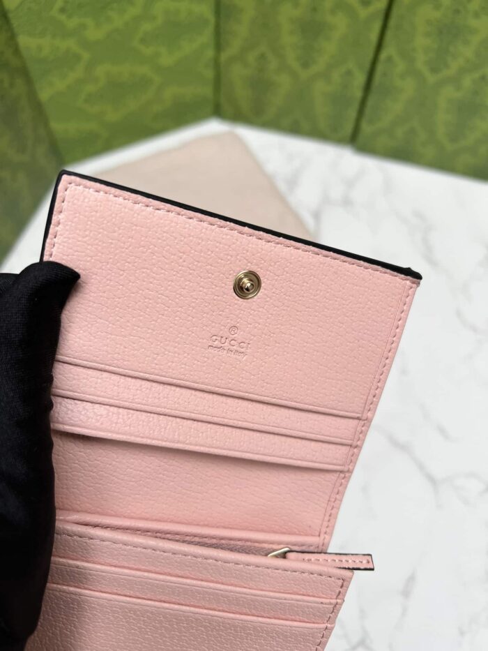 Alternative view of GUCCI MONOGRAM CANVAS SHORT WALLET PINK 11CM