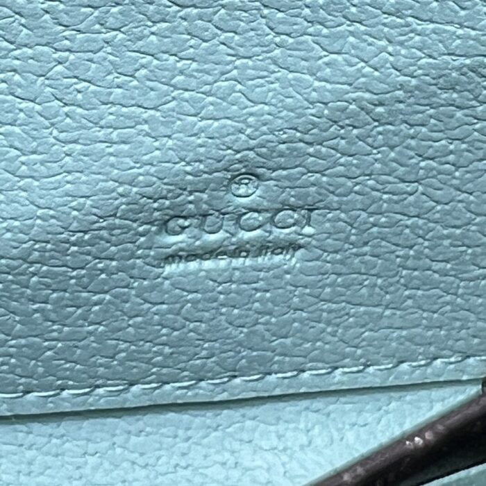 Alternative view of GUCCI MONOGRAM CANVAS ZIP LONG WALLET TURQUOISE 19.5CM