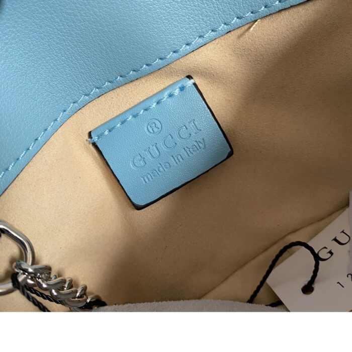 Alternative view of GUCCI GG MARMONT MATELASSE SUPER MINI BAG DUSTY BLUE 16.5CM