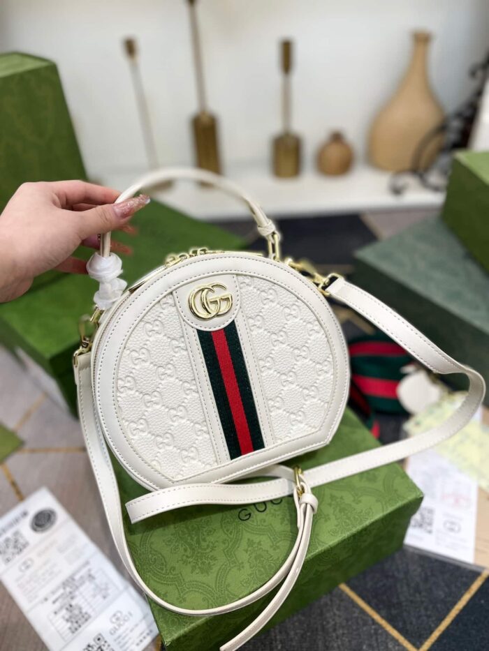 Alternative view of GUCCI OPHIDIAN ROUND BAG WHITE 20CM