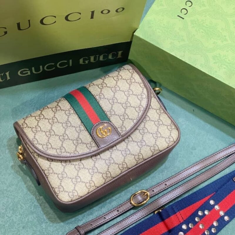 Alternative view of GUCCI OPHIDIA MINI CROSS BODY BAG BEIGE 23CM