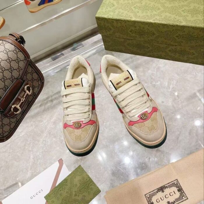 Alternative view of GUCCI GG SCREENER DISTRESSED GG CANVAS PINK 546551 9Y920 9665