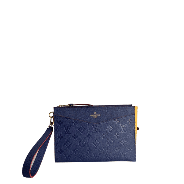 LOUIS VUITTON MONOGRAM MINI CLUTCH 23CM NAVY BLUE WALLET