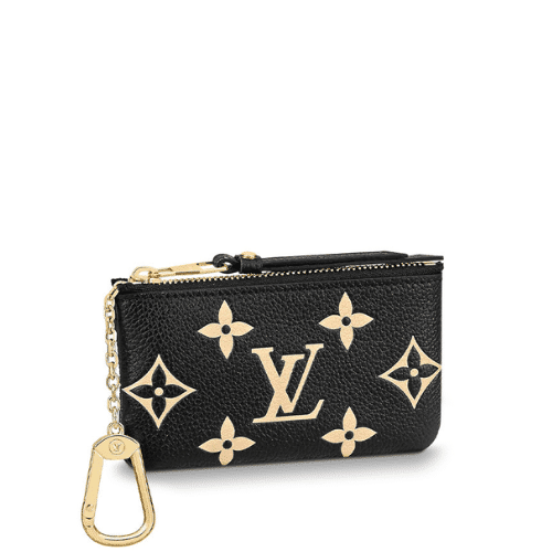 LOUIS VUITTON MONOGRAM KEY POUCH BLACK AND BEIGE 12CM M80885