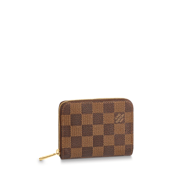 LOUIS VUITTON ZIPPY COIN PURSE DAMIER EBENE BROWN WALLET 11CM N63070