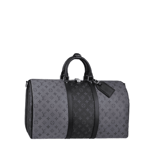 LOUIS VUITTON LV KEEPALL BANDOULIÈRE 50 BLACK GREY M45392