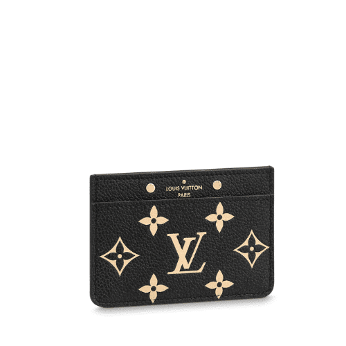 LOUIS VUITTON CARD HOLDER BLACK AND BEIGE MONOGRAM 11CM M81022