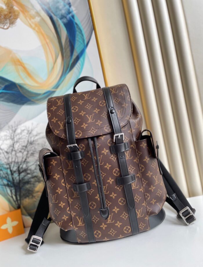 Alternative view of LOUIS VUITTON CHRISTOPHER MM BACKPACK MONOGRAM MACASSAR BROWN 44CM M43735