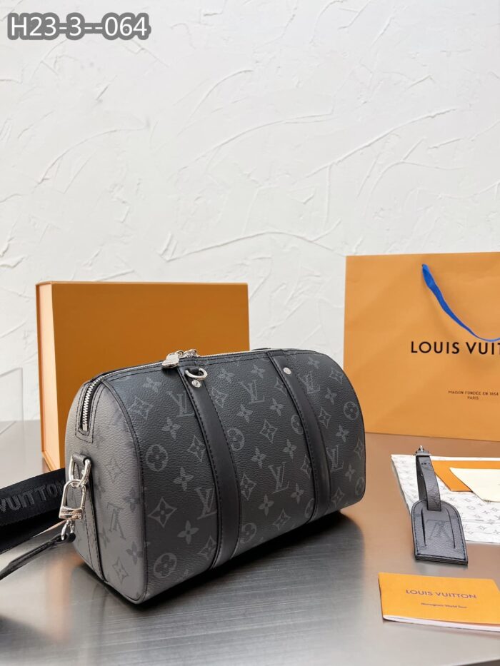 Alternative view of LOUIS VUITTON KEEPALL BANDOULIÈRE 28CM MONOGRAM ECLIPSE BLACK M46271