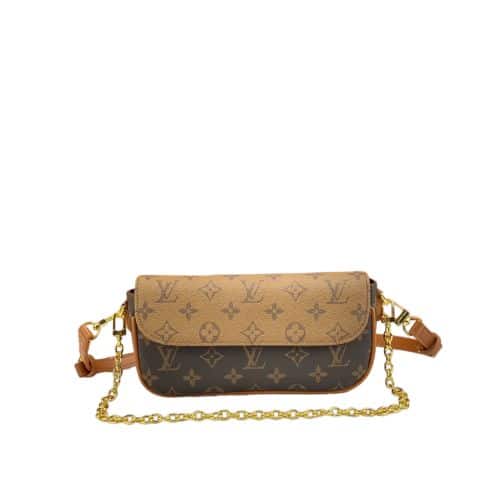 LOUIS VUITTON WALLET ON CHAIN IVY BEIGE BROWN M81911