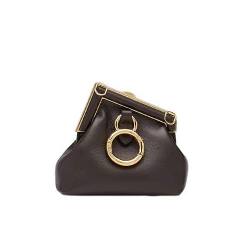 FENDI NANO FENDI FIRST CHARM BROWN 9CM 7AS051ABVEF12G2