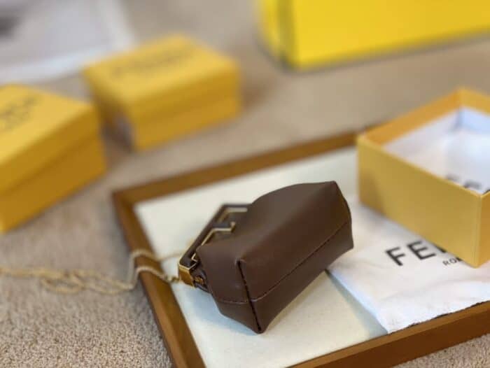 Alternative view of FENDI NANO FENDI FIRST CHARM BROWN 9CM 7AS051ABVEF12G2