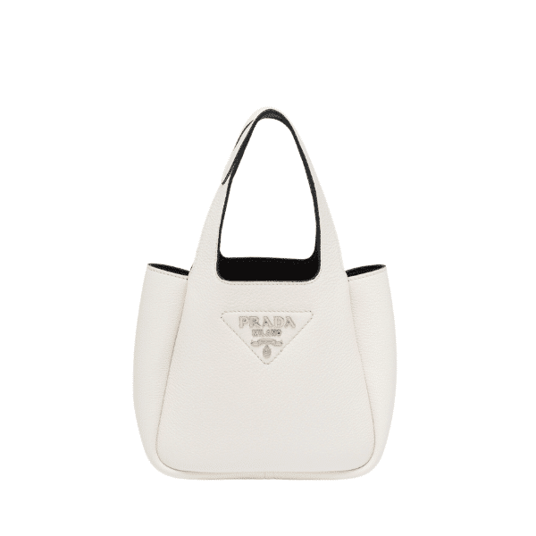 PRADA MINI LEATHER HANDBAG WHITE 18CM 1BA349 2DKV F0G3Z V OOO