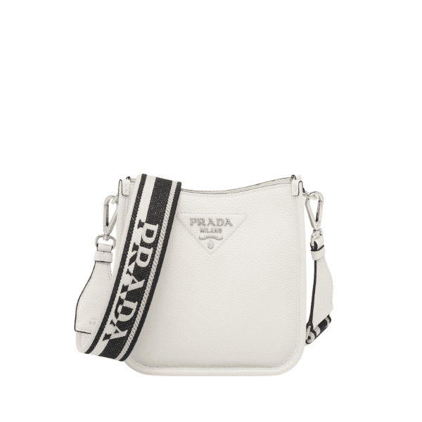 PRADA LEATHER MINI SHOULDER BAG WHITE 20CM 1BH191 2DKV F0009 V 3OO