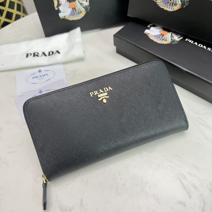 Alternative view of PRADA LARGE SAFFIANO LEATHER WALLET BLACK 19CM 1ML506 QWA F0002