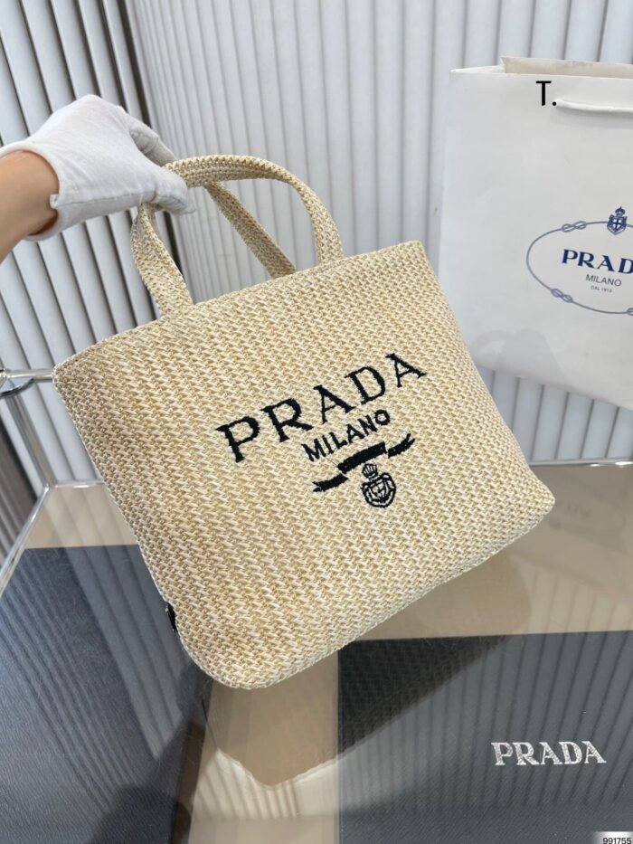 Alternative view of PRADA RAFFIA TOTE BAG NATURAL COLOR 24CM 1BG392 2A2T F0018 V OOL