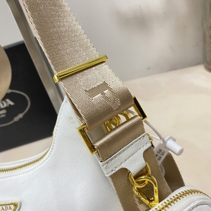 Alternative view of PRADA RE EDITION 2005 SAFFIANO LEATHER SHOULDER BAG WHITE 1BH204 NZVF02ENVV2M