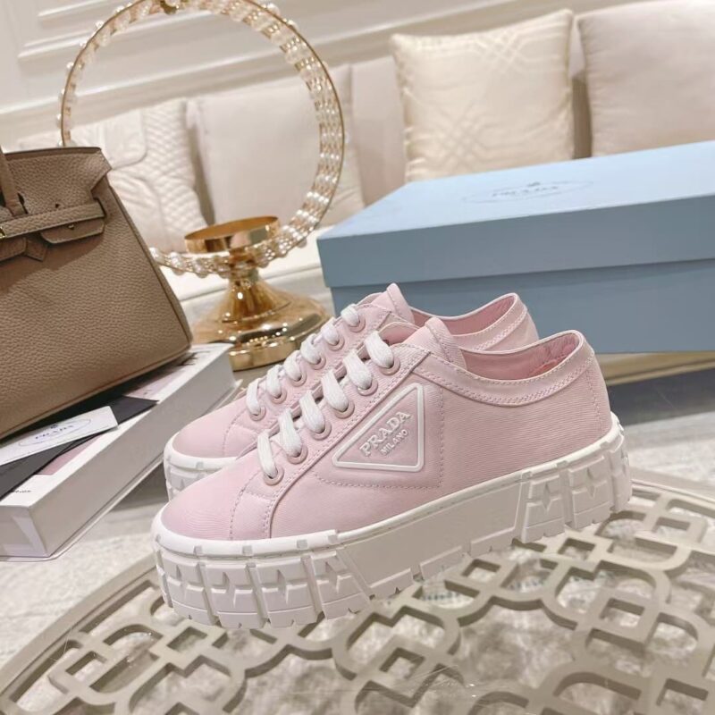Alternative view of PRADA DOUBLE WHEEL NYLON GABARDINE SNEAKER LIGHT PINK 1E260M3LFXF0E18F050