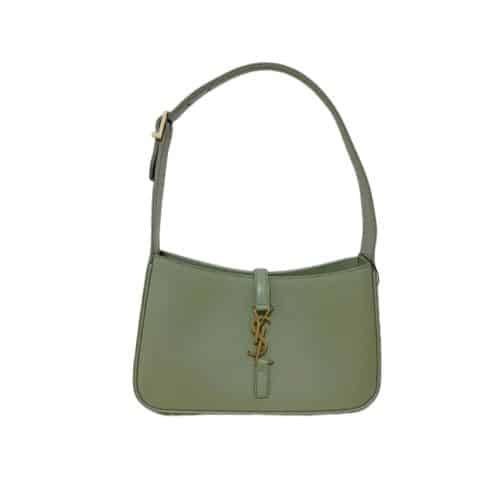 SAINT LAURENT LE 5 À 7 HOBO BAG IN SMOOTH LEATHER GREEN 25CM