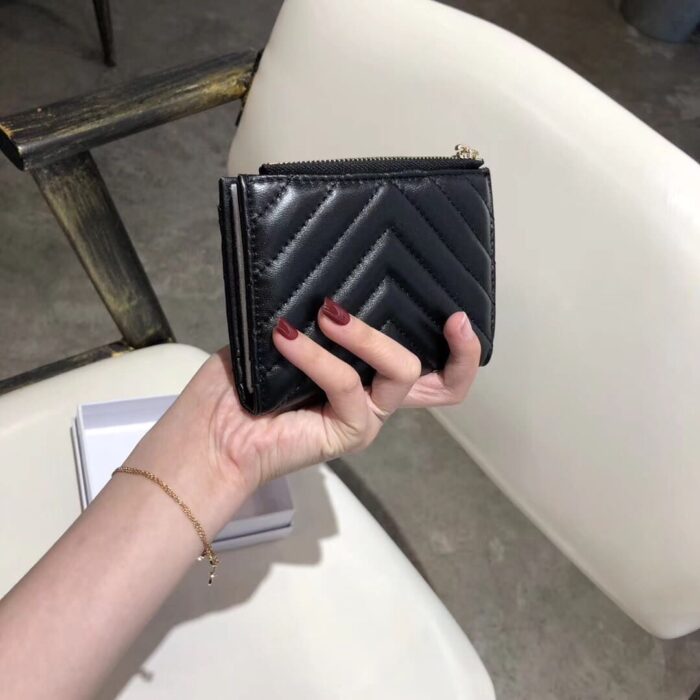 Alternative view of SAINT LAURENT HALF FOLD WALLET CARD HOLDER BLACK 12CM
