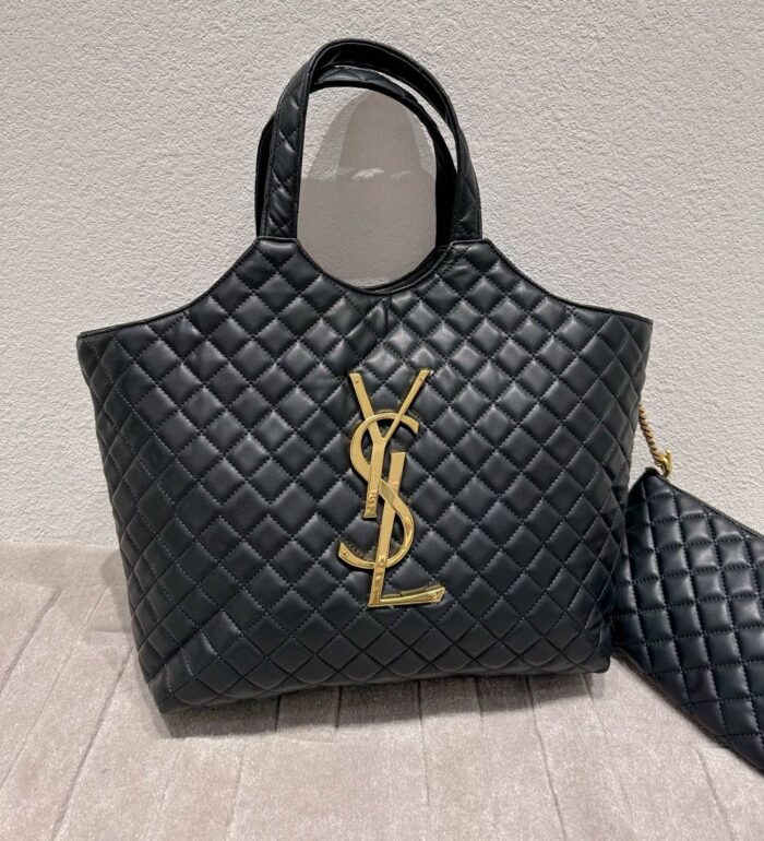 Alternative view of SAINT LAURENT ICARE SHOPPING BAG IN QUILTED 40CM