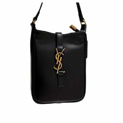 SAINT LAURENT LE 5 A 7 MINI VERTICAL BAG BLACK 18CM