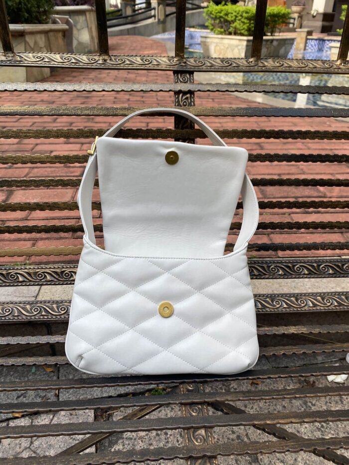 Alternative view of SAINT LAURENT LE 57 HOBO BAG IN QUILTED WHITE 24CM