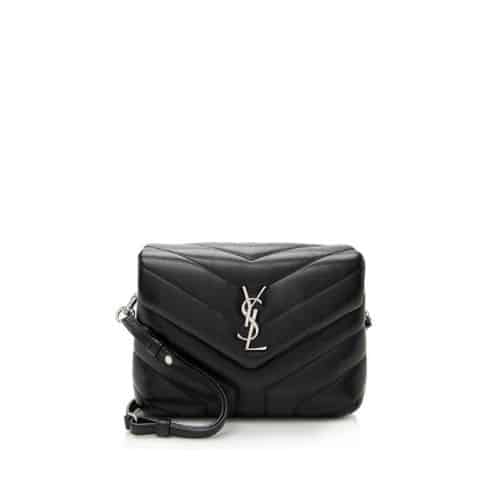 SAINT LAURENT LOULOU TOY STRAP BAG IN QUILTED Y LEATHER BLACK 678401DV7061000
