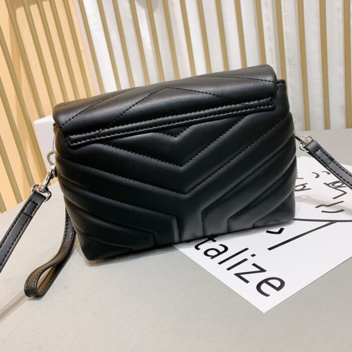 Alternative view of SAINT LAURENT LOULOU TOY STRAP BAG IN QUILTED Y LEATHER BLACK 678401DV7061000