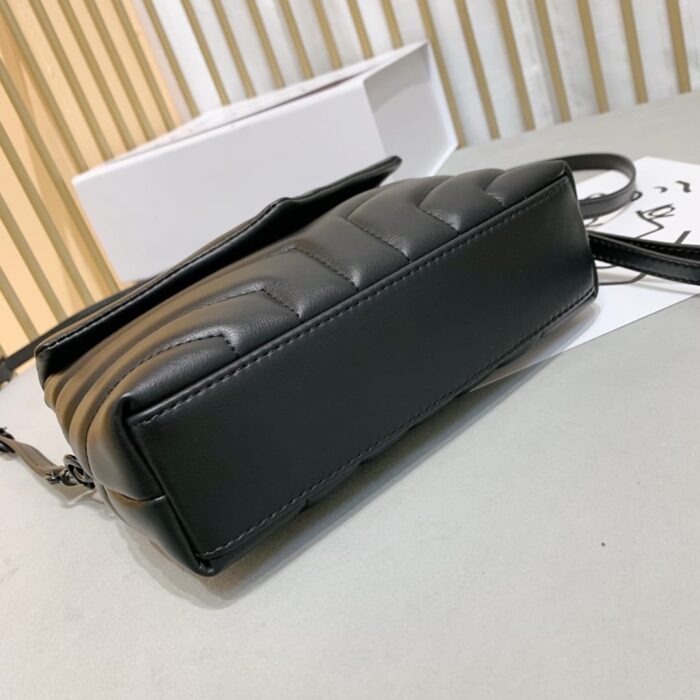 Alternative view of SAINT LAURENT LOULOU TOY STRAP BAG IN QUILTED Y LEATHER WITH BLACK HARDWARE