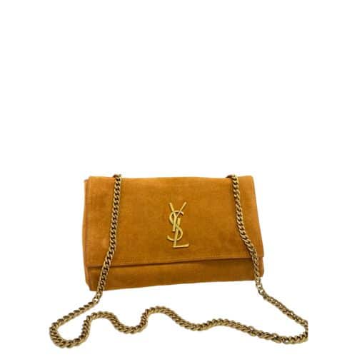 SAINT LAURENT KATE MEDIUM REVERSIBLE CHAIN BAG IN SUEDE AND SMOOTH LEATHER TAN
