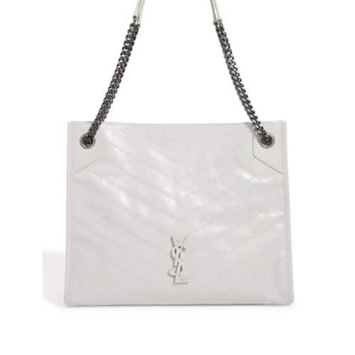 SAINT LAURENT MEDIUM NIKI SHOPPING BAG WHITE 32CM