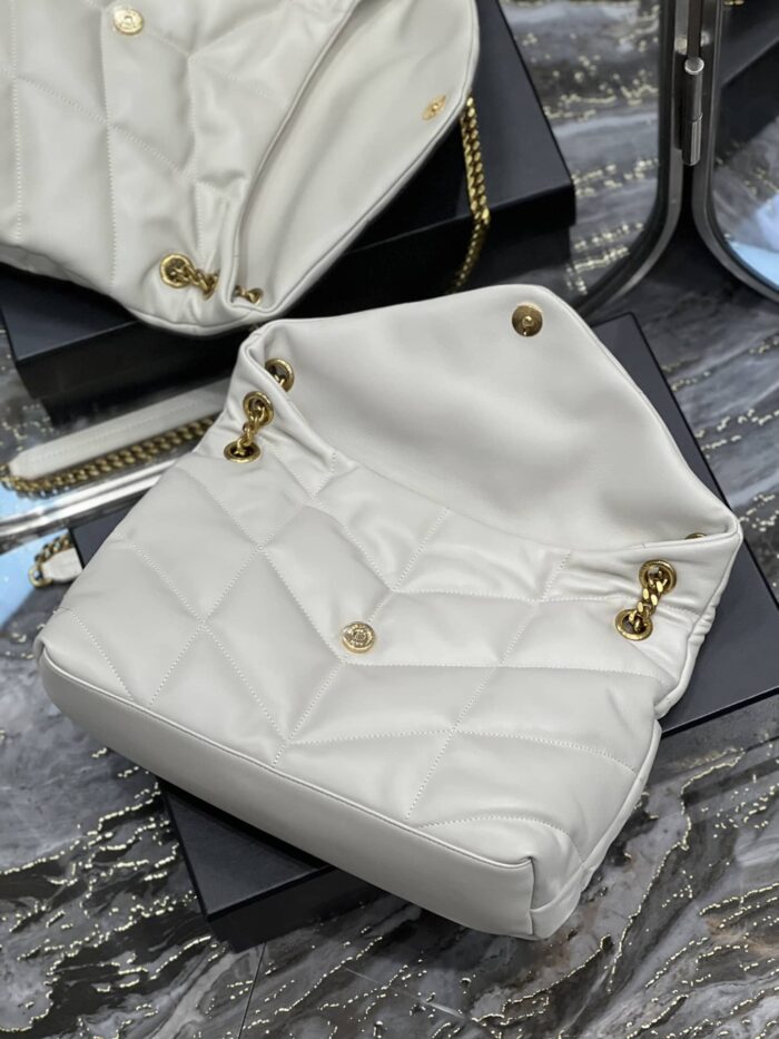 Alternative view of SAINT LAURENT PUFFER MEDIUM CHAIN BAG IN QUILTED BLANC VINTAGE 5774751EL079207
