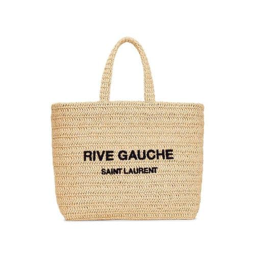 SAINT LAURENT RIVE GAUCHE SUPPLE TOTE BAG IN RAFFIA CROCHET 688864GAAA12086