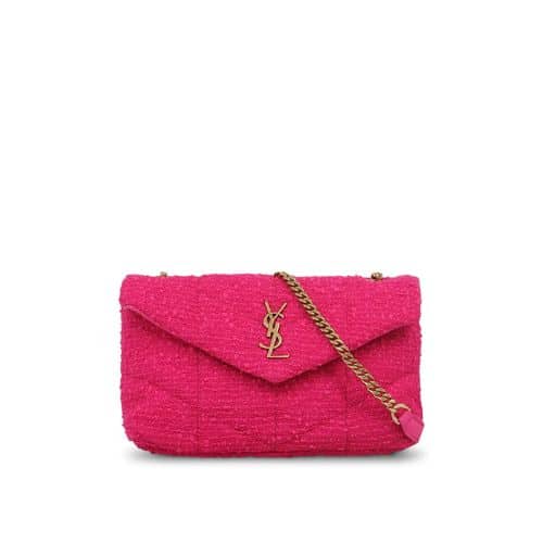 SAINT LAURENT SMALL LOULOU BOUCLE BAG MAGENTA PINK 23CM