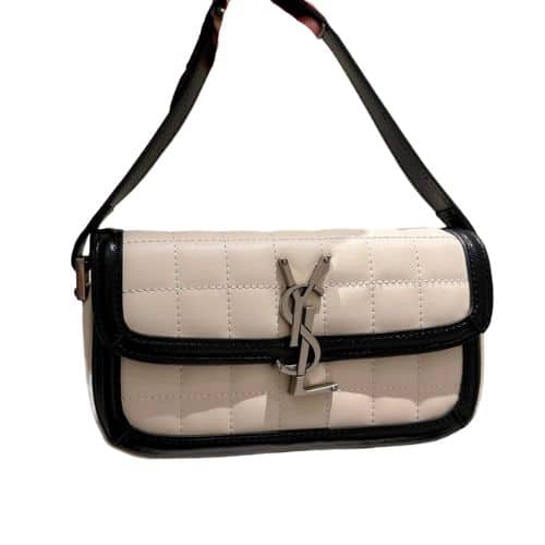 SAINT LAURENT SOLFERINO QUILTED LEATHER WHITE 22CM