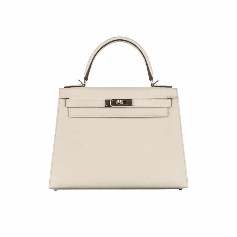 HERMES KELLY 28 EPSOM LIGHT BEIGE 28CM SILVER HARDWARE