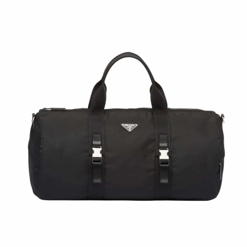 PRADA RE NYLON AND SAFFIANO LEATHER DUFFLE BAG 50CM 2VC015 2DMG F0002 V MON