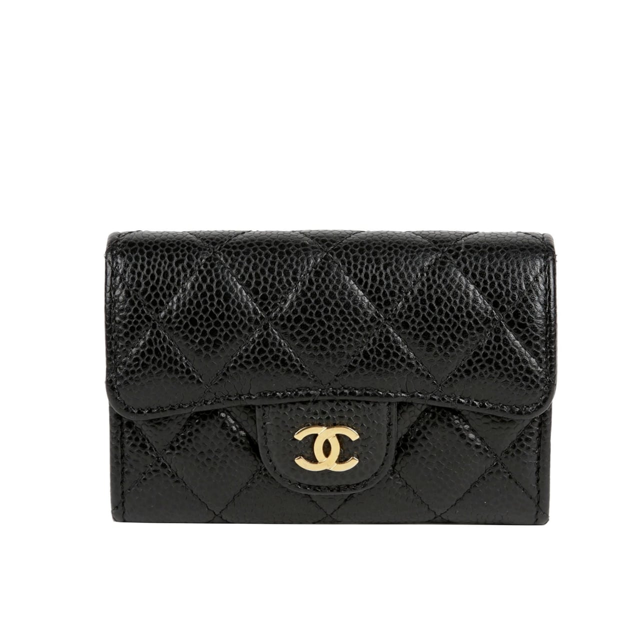 Chanel Classic Card Holder Grain Leather Black With Gold Hardware 11Cm AP0214 Y01864 C3906