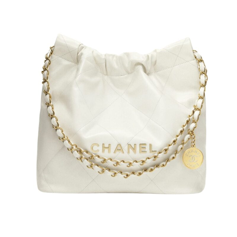 CHANEL 22 SMALL HANDBAG WHITE 37CM AS3260 B09859 10601