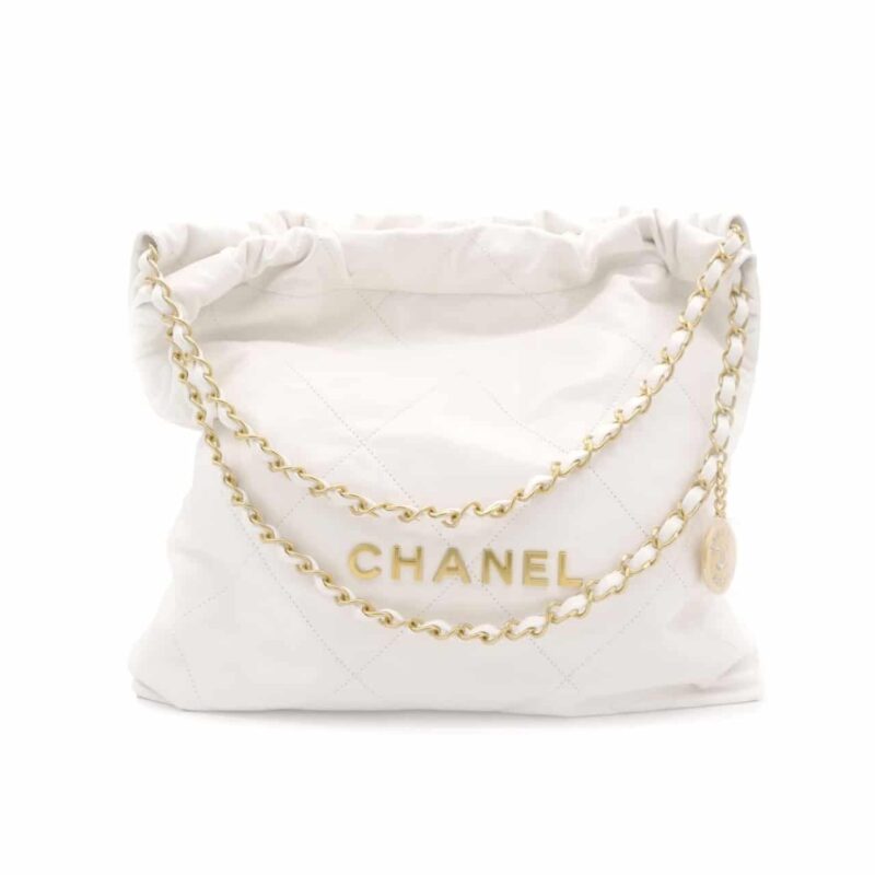 CHANEL 22 HANDBAG WHITE 42CM AS3261